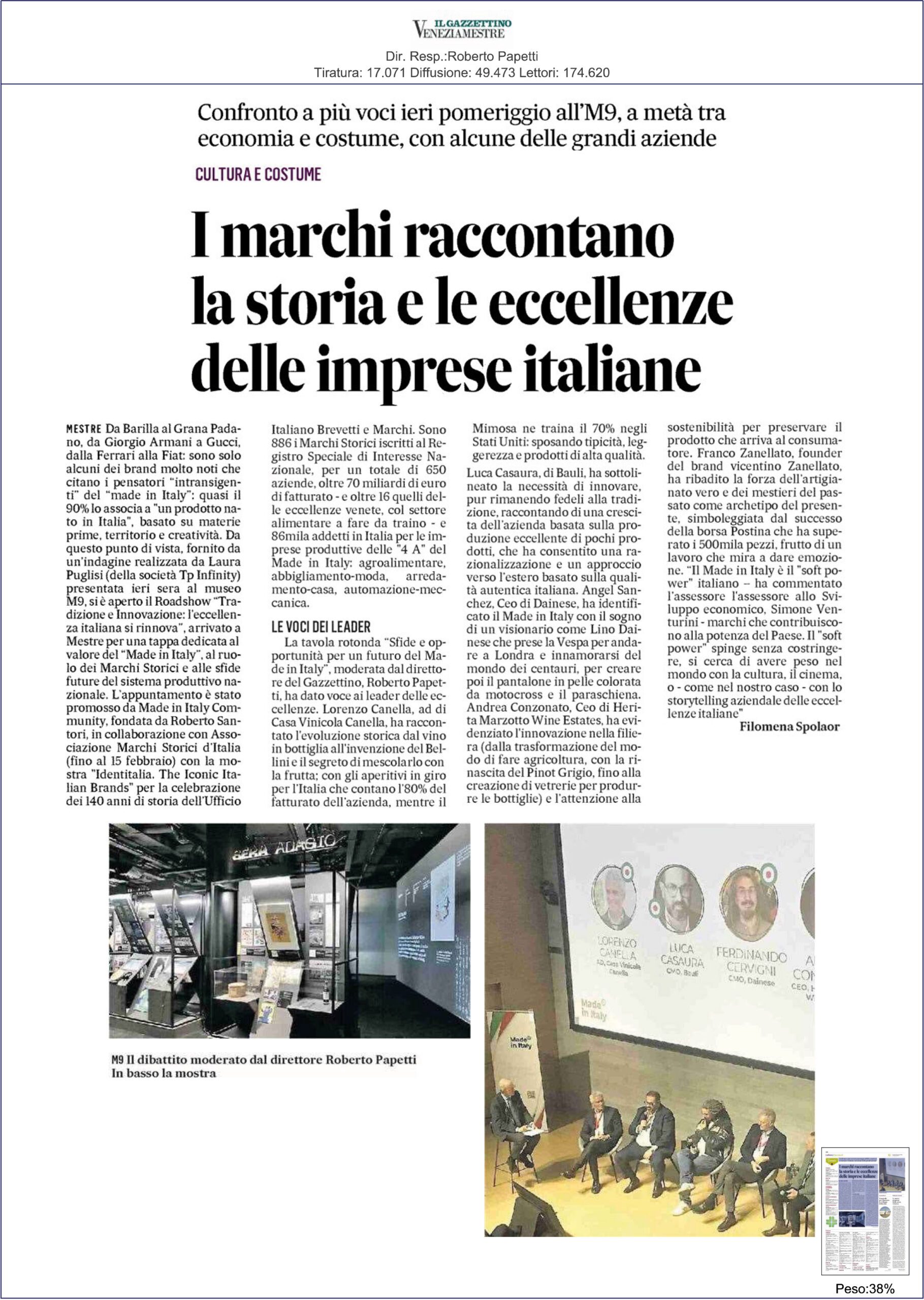 Roadshow Tradizione e Innovazione al Museo M9 di Mestre con i Marchi Storici protagonisti